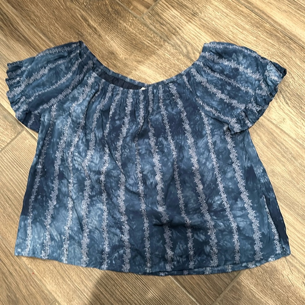 Knox Rose wide neck blue shirt